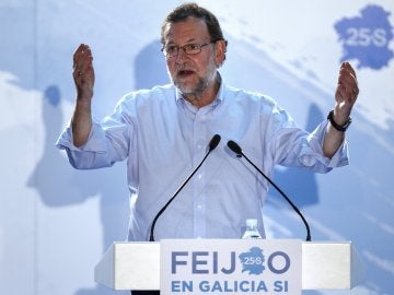 Mariano Rajoy, durante un acto en Galicia