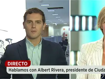 Albert Rivera, durante una entrevista en Espejo Público Albert Rivera, durante una entrevista en Espejo Público