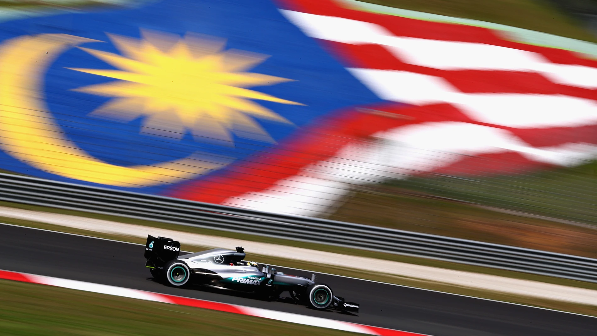 Hamilton, en el circuito de Sepang