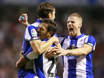 Borges celebra el 1-0 con sus compañeros Borges celebra el 1-0 con sus compañeros