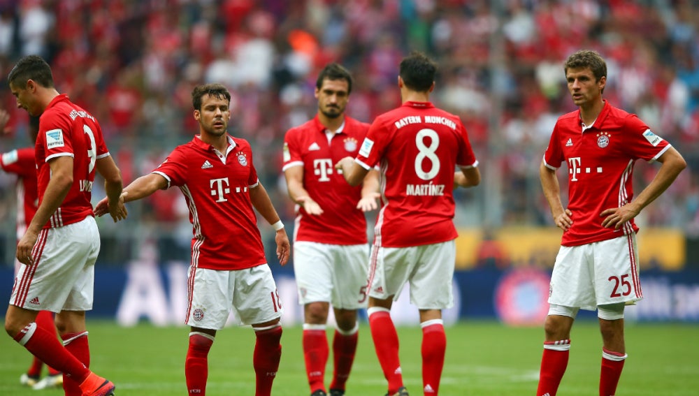 Los jugadores del Bayern, cariacontecidos