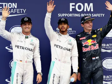 Rosberg, Hamilton y Verstappen Rosberg, Hamilton y Verstappen