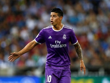 James, durante un partido del Real Madrid en Liga