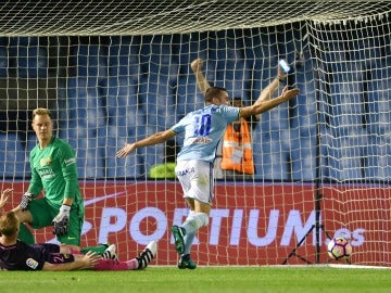 Aspas celebra un gol ante Ter Stegen