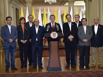Juan Manuel Santos tras conocer el 'no' en el plebiscito Juan Manuel Santos tras conocer el 'no' en el plebiscito