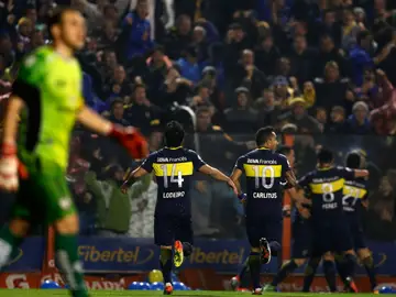 Los jugadores de Boca Juniors celebran un gol Los jugadores de Boca Juniors celebran un gol