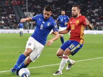 Jordi Alba, durante el partido contra Italia