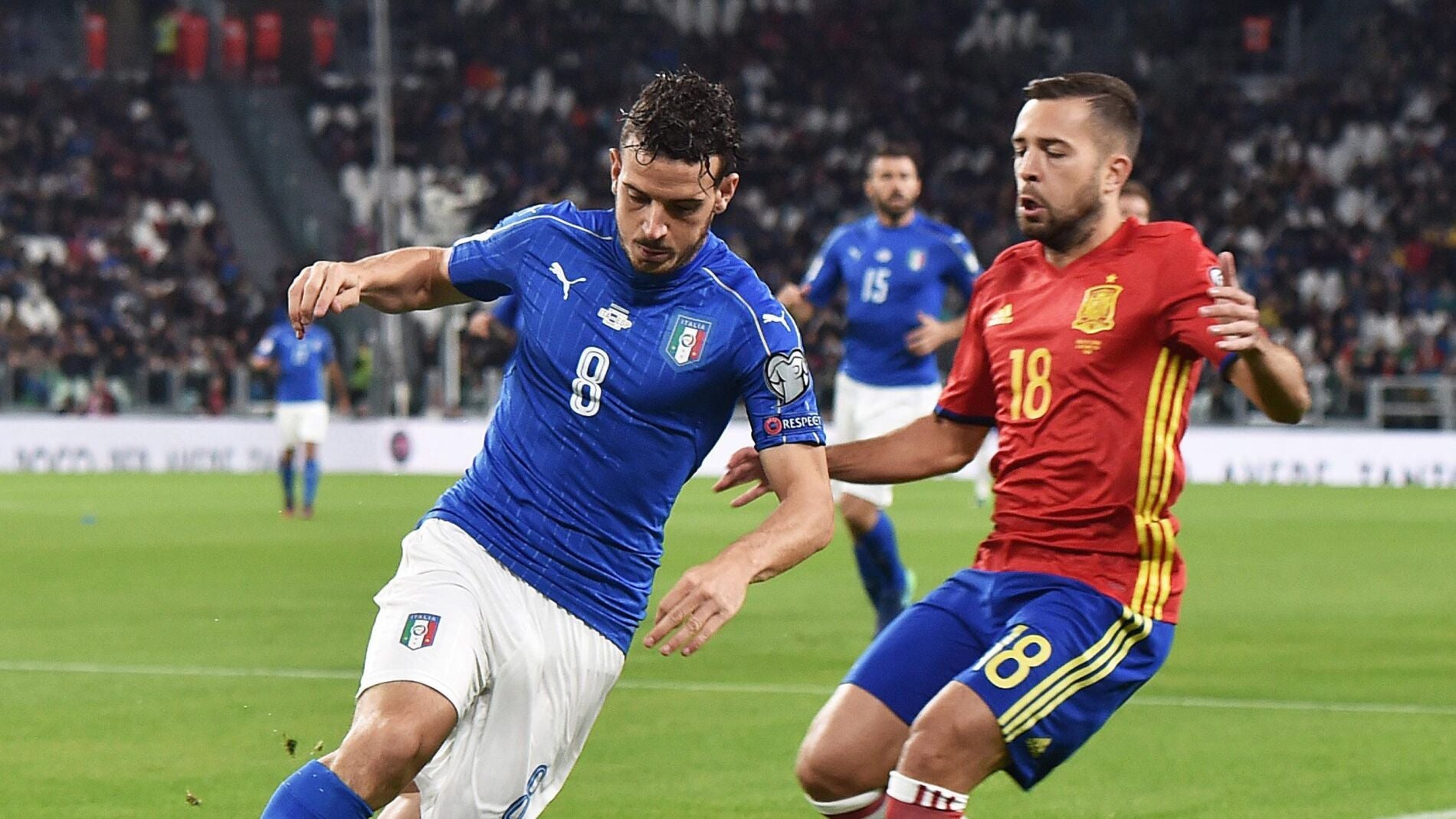 Jordi Alba, durante el partido contra Italia