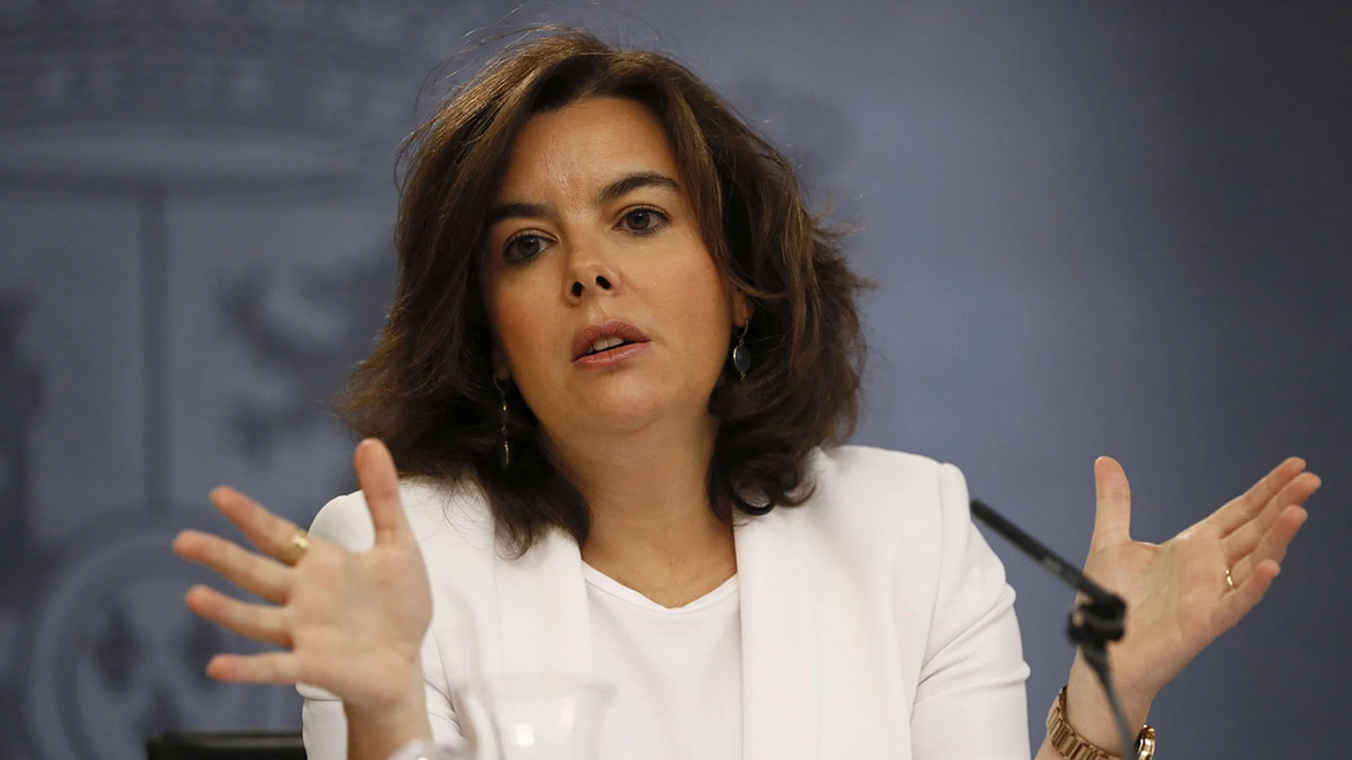 Soraya Sáenz de Santamaría en rueda de prensa Soraya Sáenz de Santamaría en rueda de prensa