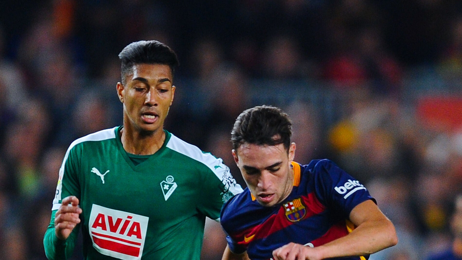 Eddy Silvestre, durante un partido contra el Barcelona de la pasada temporada