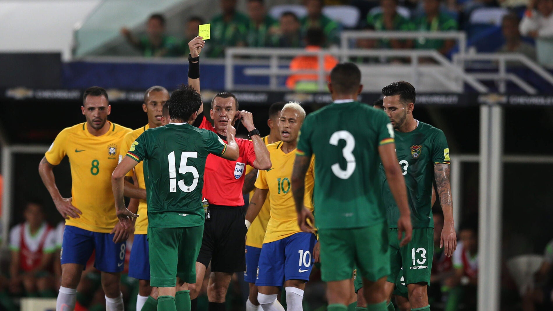 Neymar vio la tarjeta amarilla ante Bolivia y no podr&aacute; jugar el pr&oacute;ximo partido con su Selecci&oacute;n