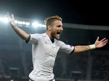 El italiano Ciro Immobile, celebrando el 2-3 ante Macedonia El italiano Ciro Immobile, celebrando el 2-3 ante Macedonia