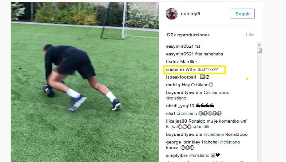 Cristiano 'trolea' a Rio Ferdinand en Instagram