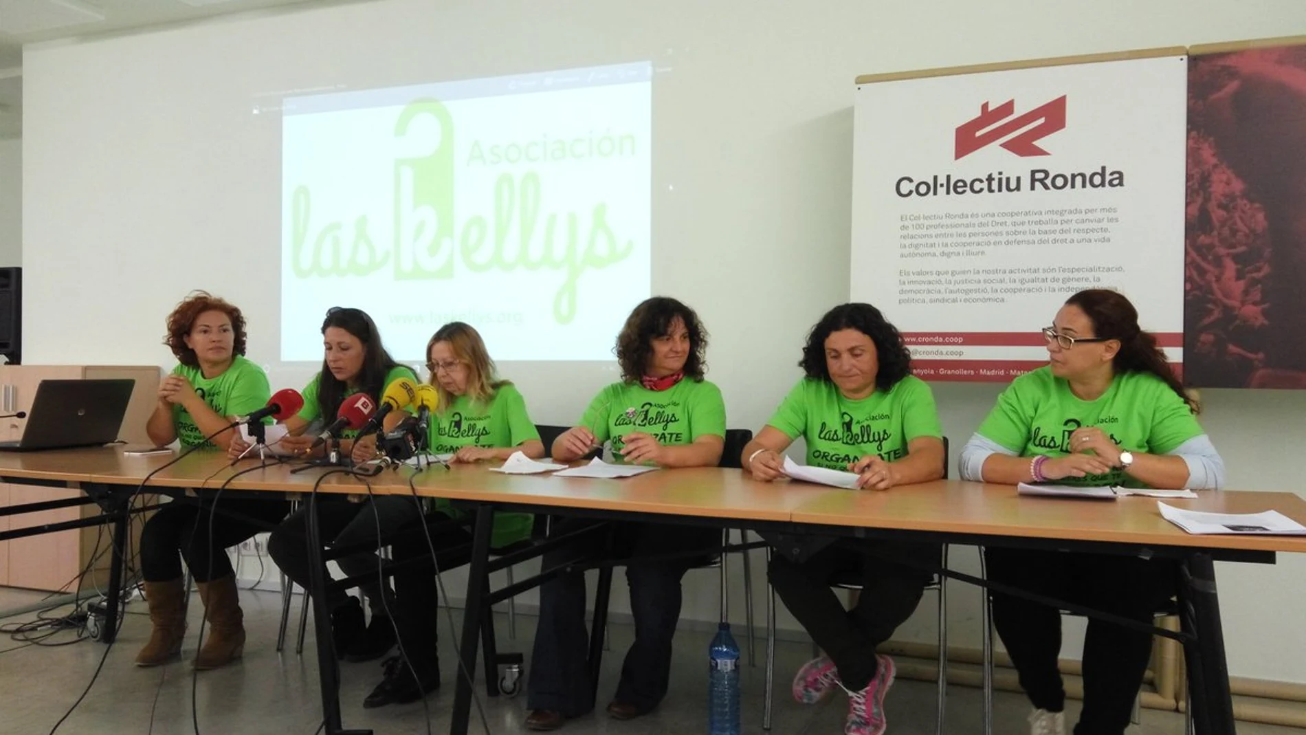 'Las Kellys', durante una rueda de prensa 'Las Kellys', durante una rueda de prensa
