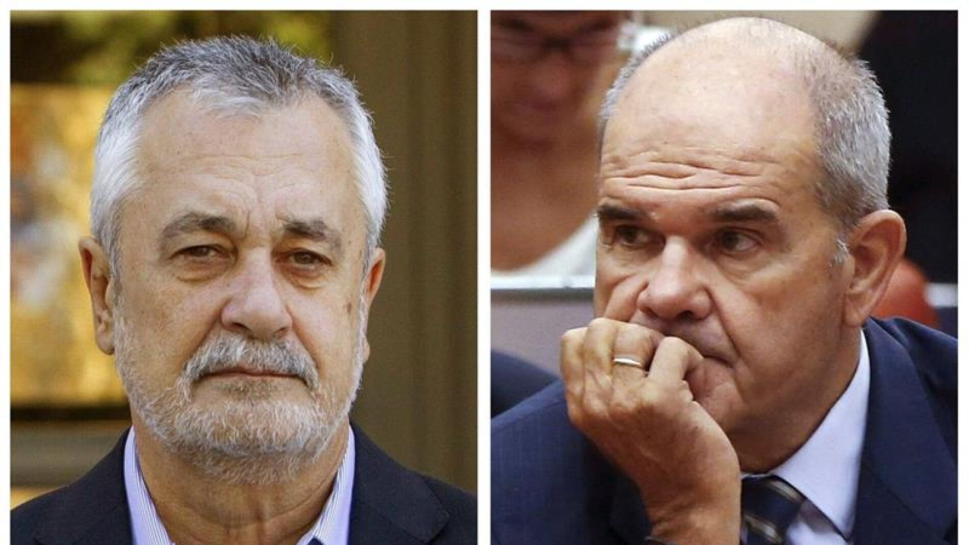 Fotograf&iacute;as de archivo de los expresidentes socialistas andaluces Jos&eacute; Antonio Gri&ntilde;&aacute;n y su antecesor, Manuel Chaves.