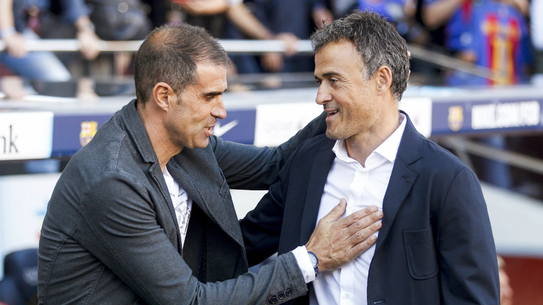 Luis Enrique saluda a Garitano Luis Enrique saluda a Garitano