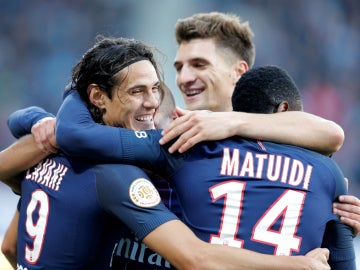 El PSG celebra un gol