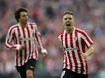 Muniain celebra un gol con el Athletic Muniain celebra un gol con el Athletic