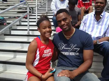 El atleta Tyson Gay y su hija El atleta Tyson Gay y su hija