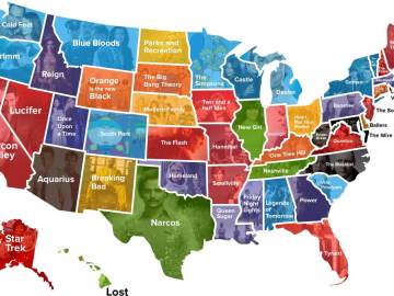 Mapa de EEUU según las series preferidas