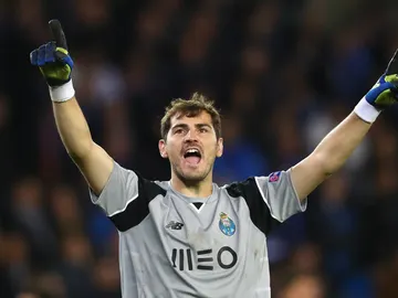 Casillas celebra una victoria Casillas celebra una victoria