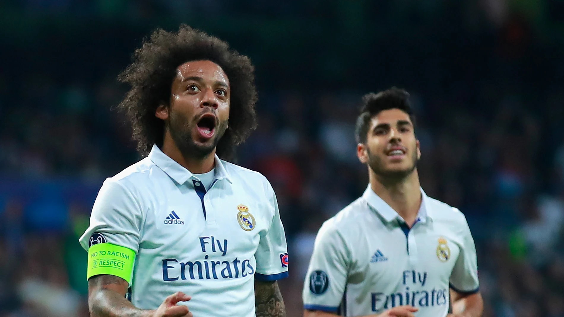 Marcelo celebra el segundo gol de Real Madrid