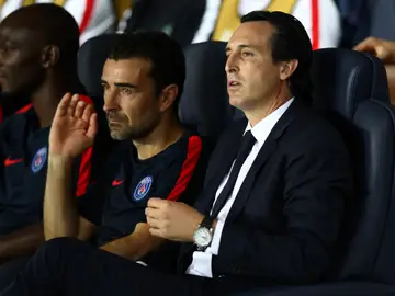 Unai Emery, en el banquillo del Paris Saint-Germain Unai Emery, en el banquillo del Paris Saint-Germain
