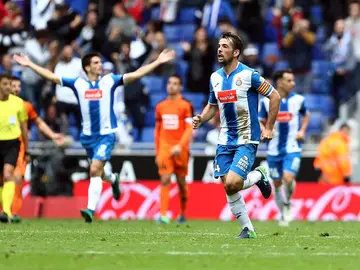 Los jugadores del Espanyol celebran un gol ante el Eibar Los jugadores del Espanyol celebran un gol ante el Eibar