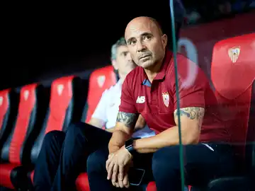 Jorge Sampaoli, en el banquillo del Sevilla Jorge Sampaoli, en el banquillo del Sevilla