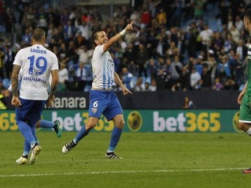 Camacho celebra su gol ante el Leganés