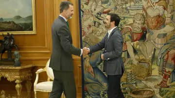El rey Felipe VI recibe al coordinador federal de IU, Alberto Garzón El rey Felipe VI recibe al coordinador federal de IU, Alberto Garzón