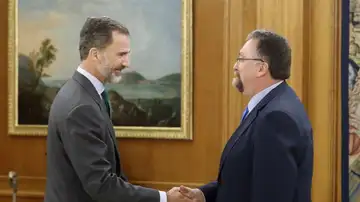 El rey Felipe VI recibe hoy en el Palacio de la Zarzuela al diputado de Foro Asturias, Isidro Martínez Oblanca El rey Felipe VI recibe hoy en el Palacio de la Zarzuela al diputado de Foro Asturias, Isidro Martínez Oblanca