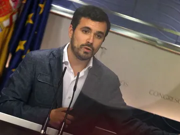 Alberto Garzón en rueda de prensa Alberto Garzón en rueda de prensa