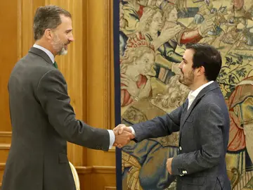 El rey Felipe VI recibe al coordinador federal de IU, Alberto Garzón El rey Felipe VI recibe al coordinador federal de IU, Alberto Garzón