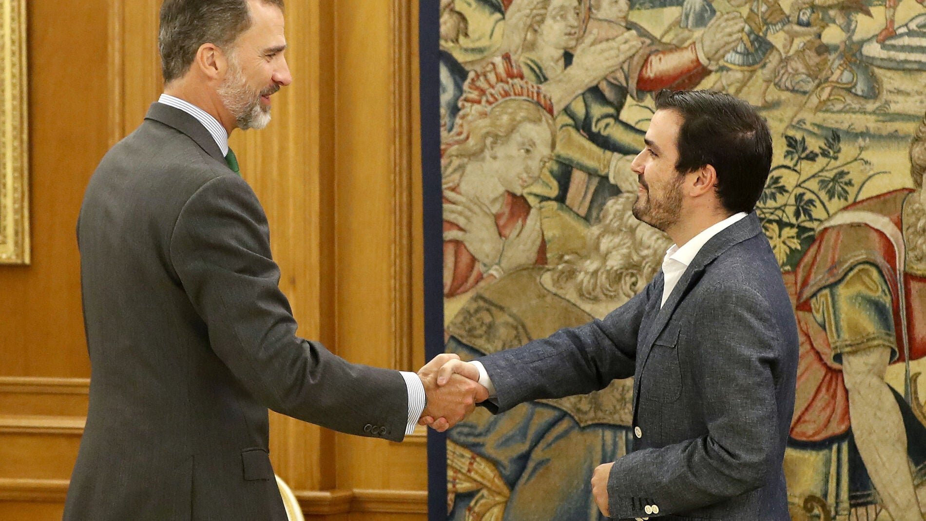 El rey Felipe VI recibe al coordinador federal de IU, Alberto Garz&oacute;n