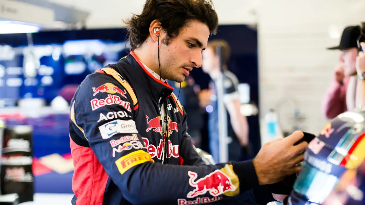 Sainz, en su box