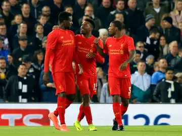 Los jugadores del Liverpool celebra un gol en Anfield Los jugadores del Liverpool celebra un gol en Anfield