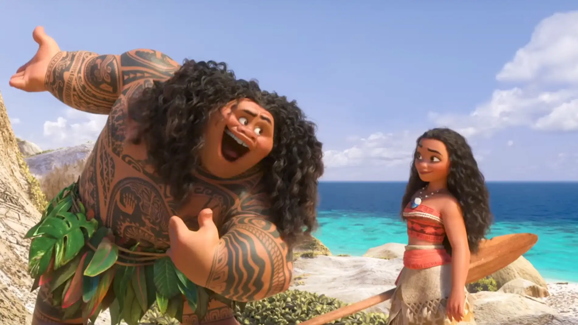 Maui le canta a Vaiana