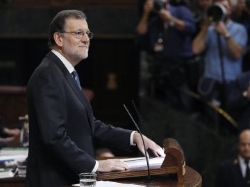 Mariano Rajoy durante su discurso en la primera sesión de investidura