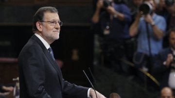 Mariano Rajoy durante su discurso en la primera sesión de investidura