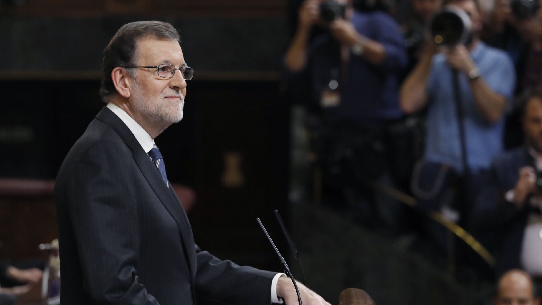 Mariano Rajoy durante su discurso en la primera sesi&oacute;n de investidura