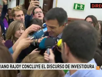 Frame 3.612773 de: Pedro Sánchez adelanta su 'no' pero mantener la incógnita: "El sábado será otro día" Frame 3.612773 de: Pedro Sánchez adelanta su 'no' pero mantener la incógnita: "El sábado será otro día"