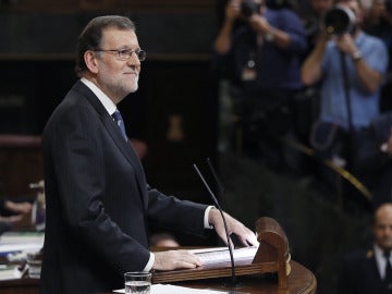 Rajoy durante su discurso en el debate de investidura