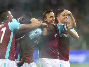 Los jugadores del West Ham celebrando su victoria ante el Chelsea Los jugadores del West Ham celebrando su victoria ante el Chelsea