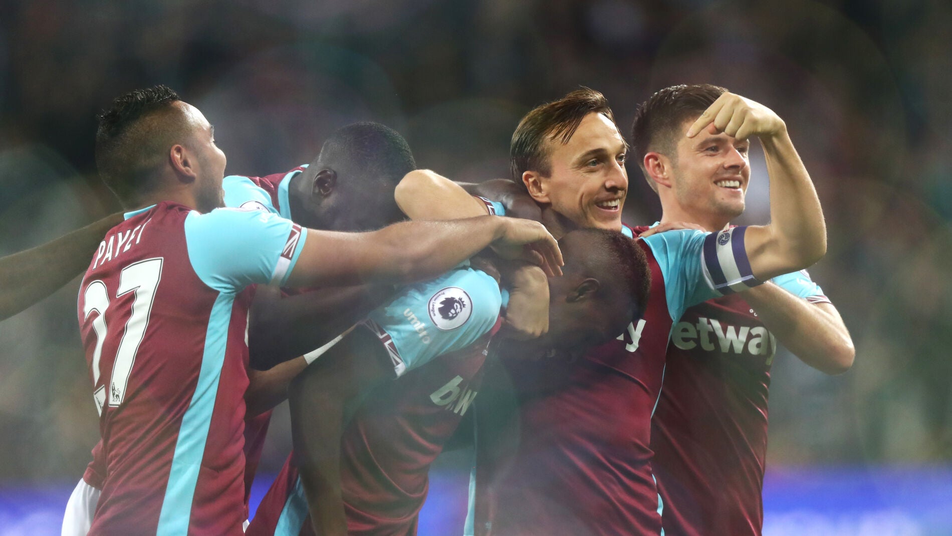 Los jugadores del West Ham celebrando su victoria ante el Chelsea