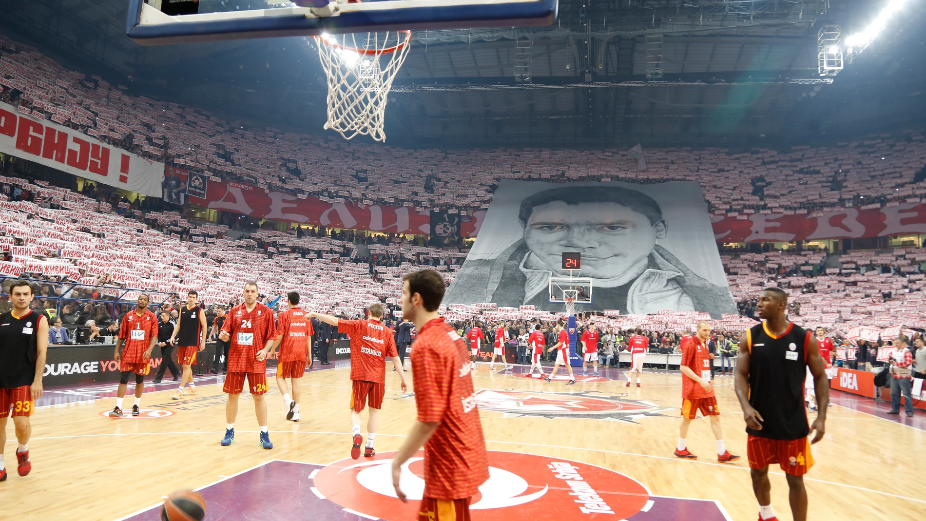 El Kombank Arena, durante un partido de Euroliga El Kombank Arena, durante un partido de Euroliga