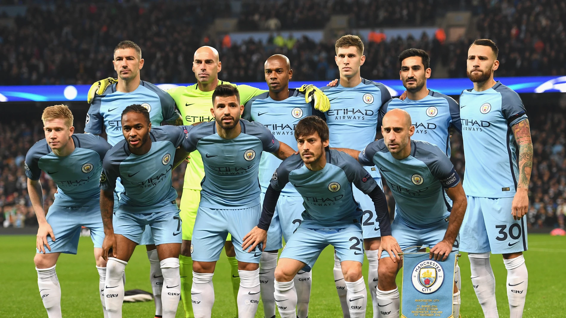 El once inicial del Manchester City