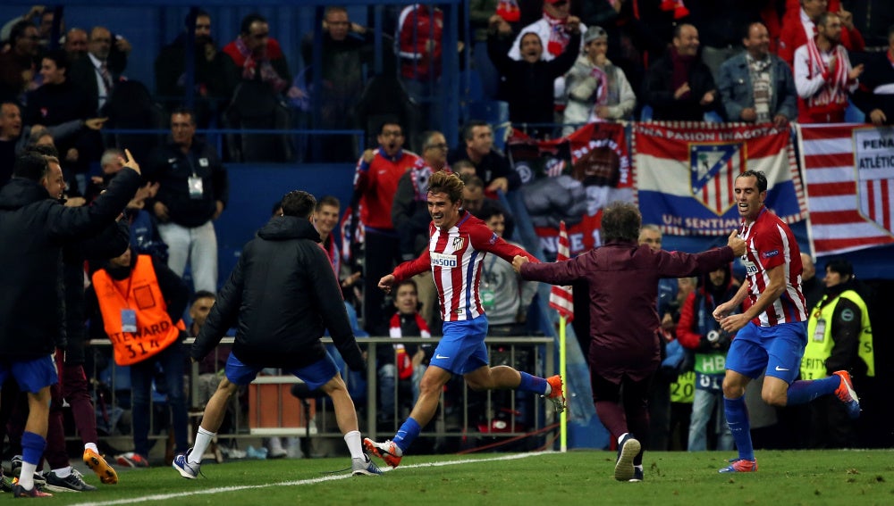 Griezmann celebrando el gol de la victoria ante el Rostov