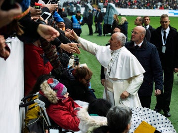 El Papa Francisco en el estadio de Malmoe