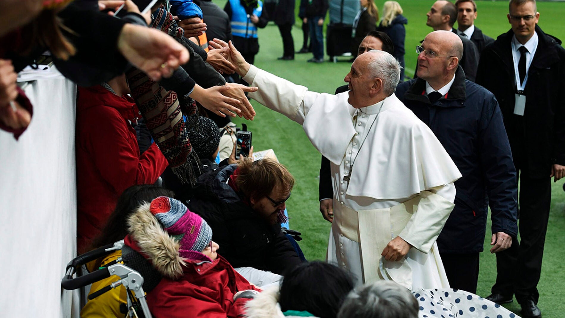 El Papa Francisco en el estadio de Malmoe